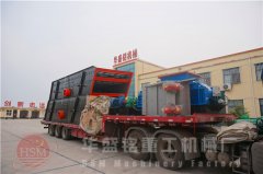 1212型对辊破碎机+2740振动筛装车发往云南玉溪 